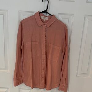 Cloth & Stone Women's Casual Pink Button-Down Shirt